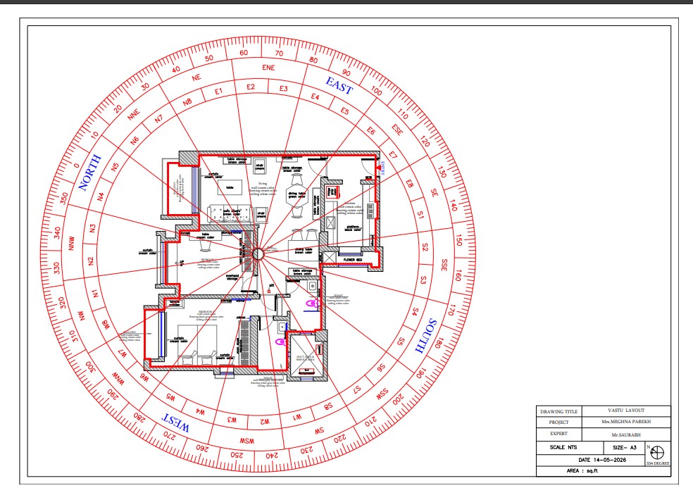Real floor plan mapped with the directional grid and zones